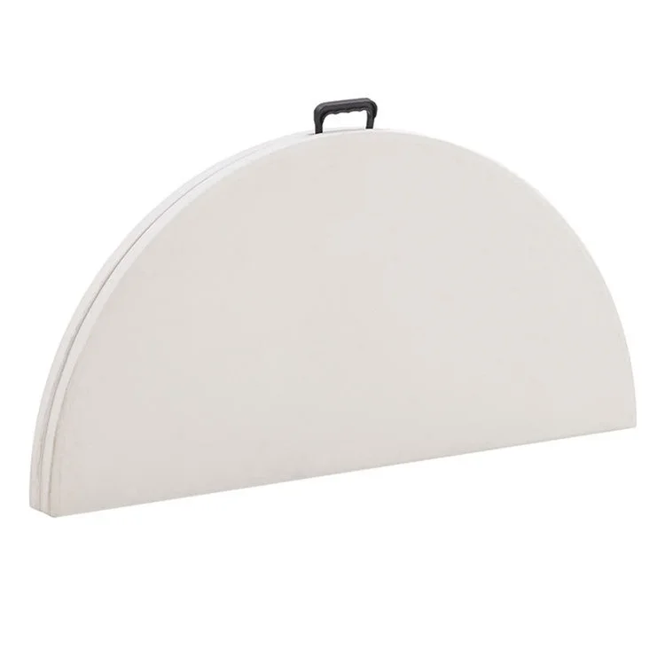 HONGQIAO Outdoor 6FT Fold In Half Banquet Round Table HDPE Plastic Panel 180CM Folding Round Plegable Table For Wedding Garden