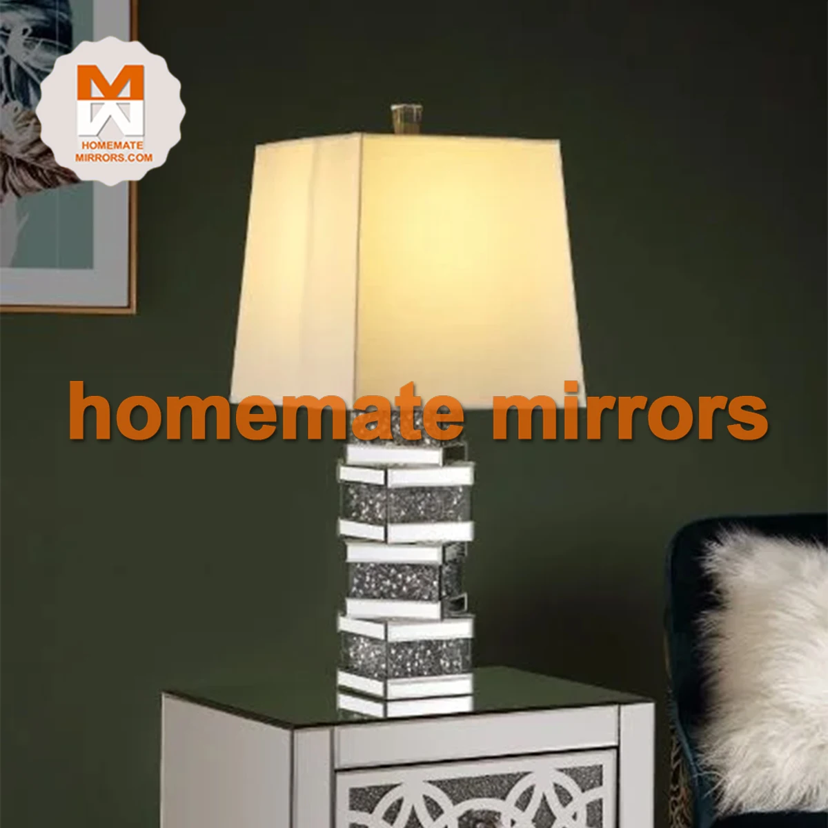 Современная Серебряная Хрустальная светодиодная зеркальная Настольная лампа для теплого света-зеркальная лампа для спальни светодиодная зеркальная лампа
