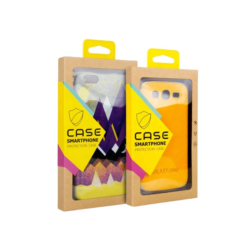 OEM New Design Mobile Phone Case Packaging Box,cell Art Paper with Window Customized Competitive HV