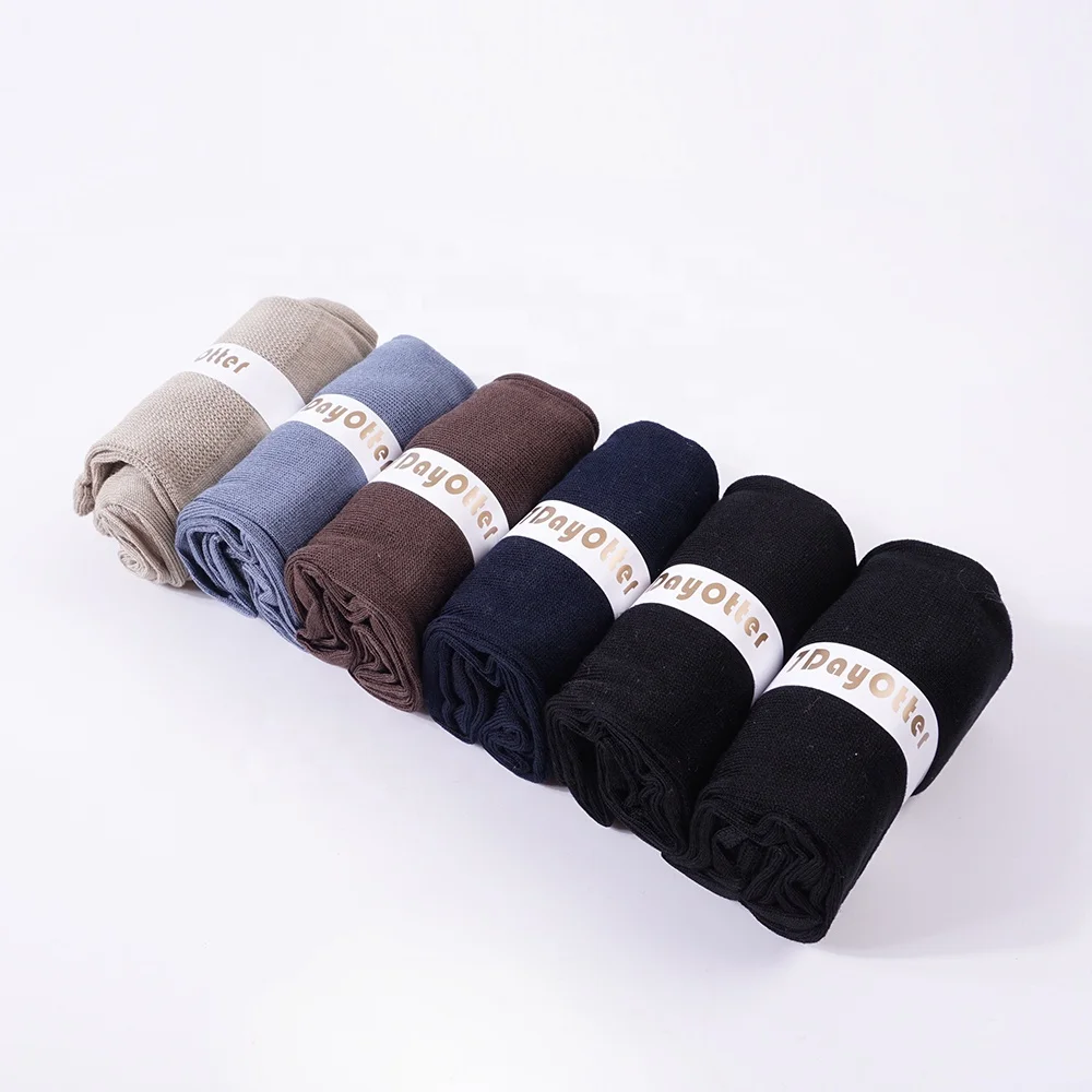 
Mix color 6 pairs box packaging top quality blank solid mercerized cotton anti sweat dress crew socks for men 