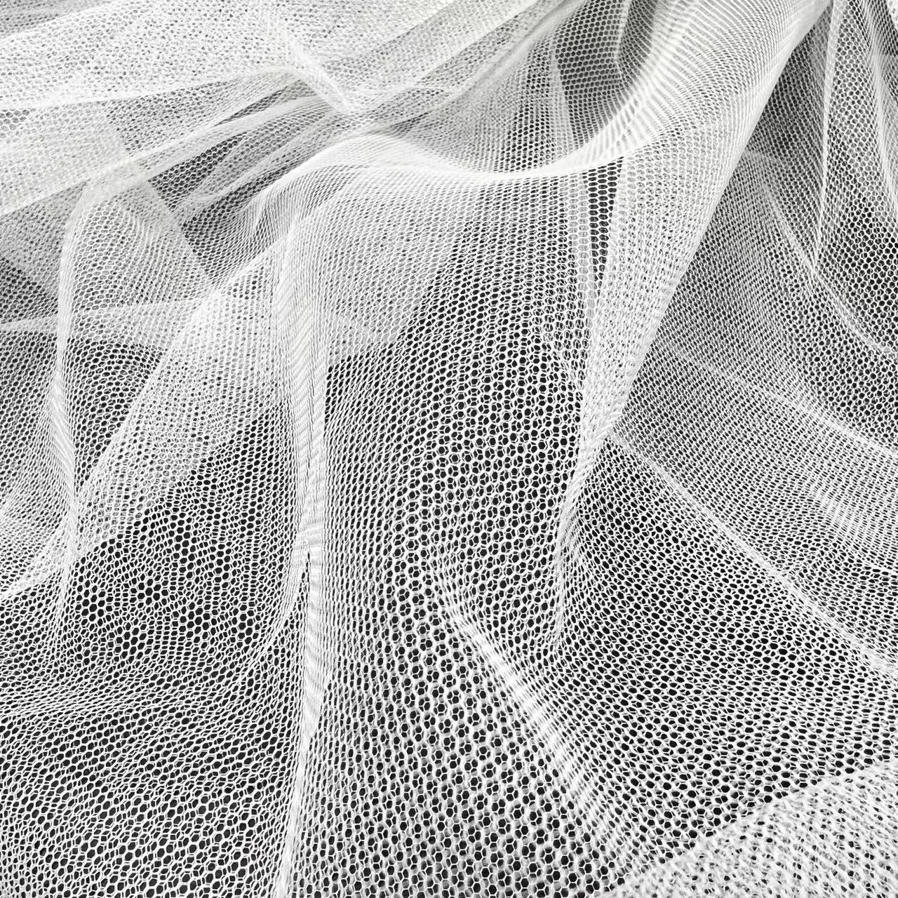 Durable Super light cool white polyester mesh netting fabric