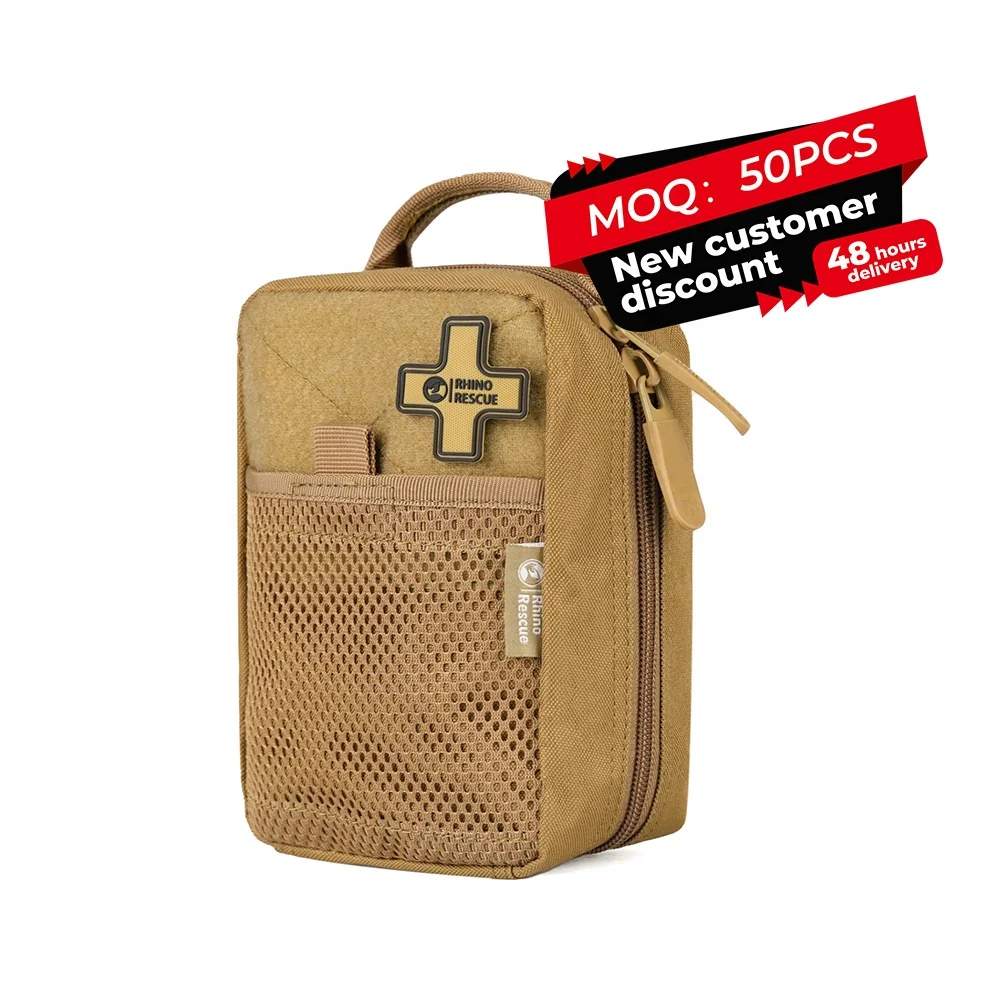 Rhino Rescue Empty Waterproof 500D Brown Black Emergency IFAK First Aid Tourniquet Medical Pouch Medic Bag