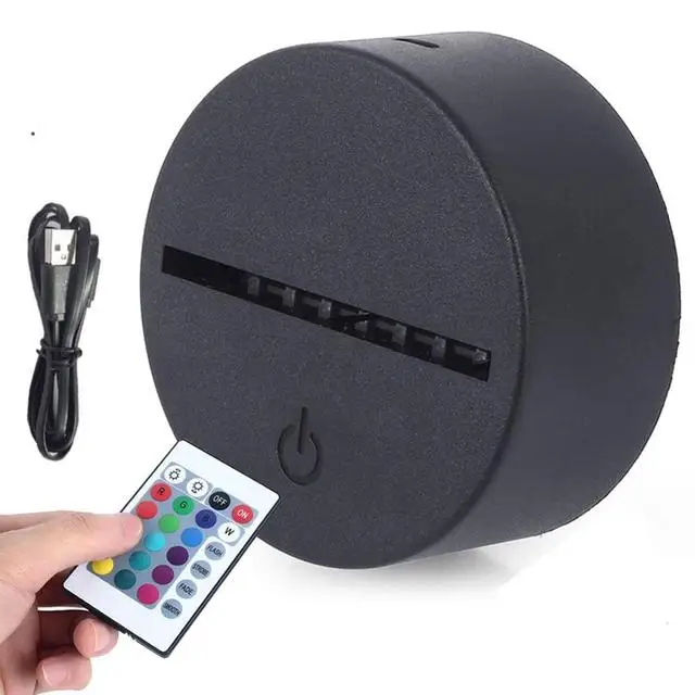 Светодиодный сенсорный 3D светильник с USB-кабелем, основа для лампы, сменный ночник, цветной осветительный прибор для акрила, 7 цветов