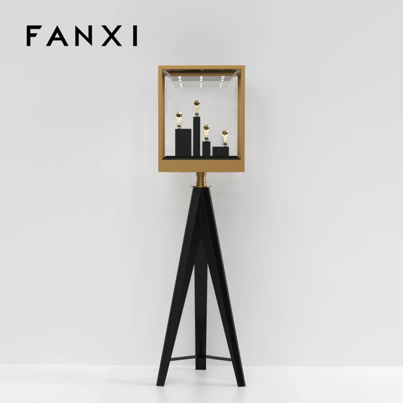 FANXI Factory New Fashion Custom Metal Jewelry Display Set Ring Bracelet Watch Glass Jewelry Store Shopwindw Display Cabinet