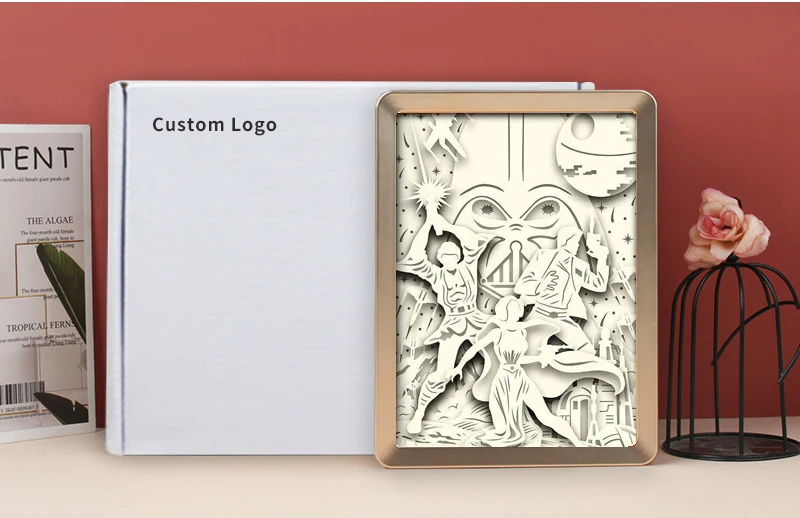 Movie Light Box Luxury Home Decoration UBS LED Lamp ABS Frame Rectangular Star War Style 3D Paper Cut Art Gift Items