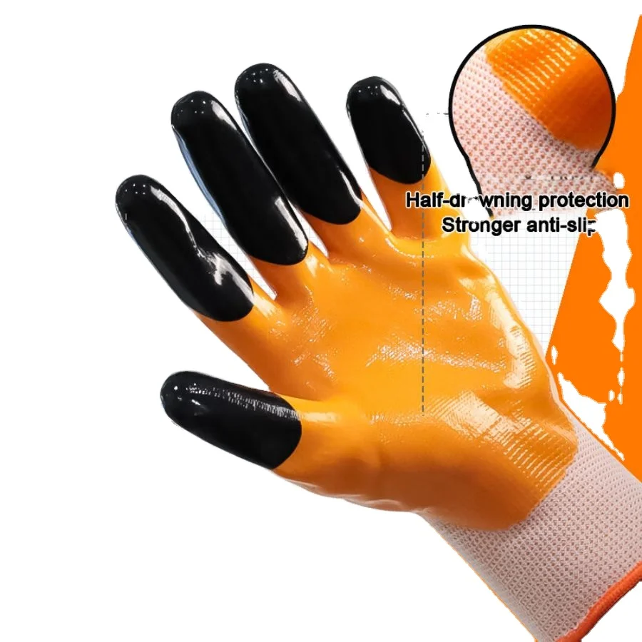 Guangzhou wholesale Wholesale Best Price 55G Nitrile Coated Work Safety Working Hand Gloves