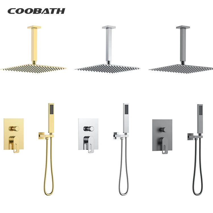 High Pressure Shower Sprinkler Handheld Shower Head System Dual Rainfall Shower With Concealed Valve