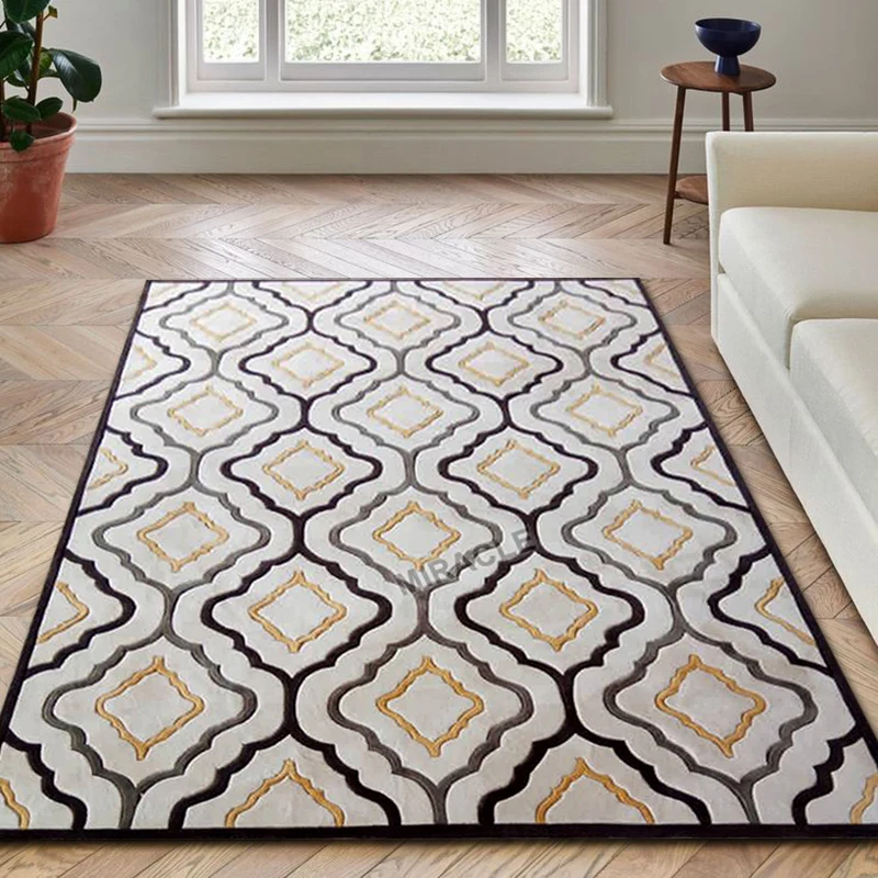 Custom Carpet Racecourse Decoration Modern Rug Abstract Yellow Mat Yellow And Pink Carpet