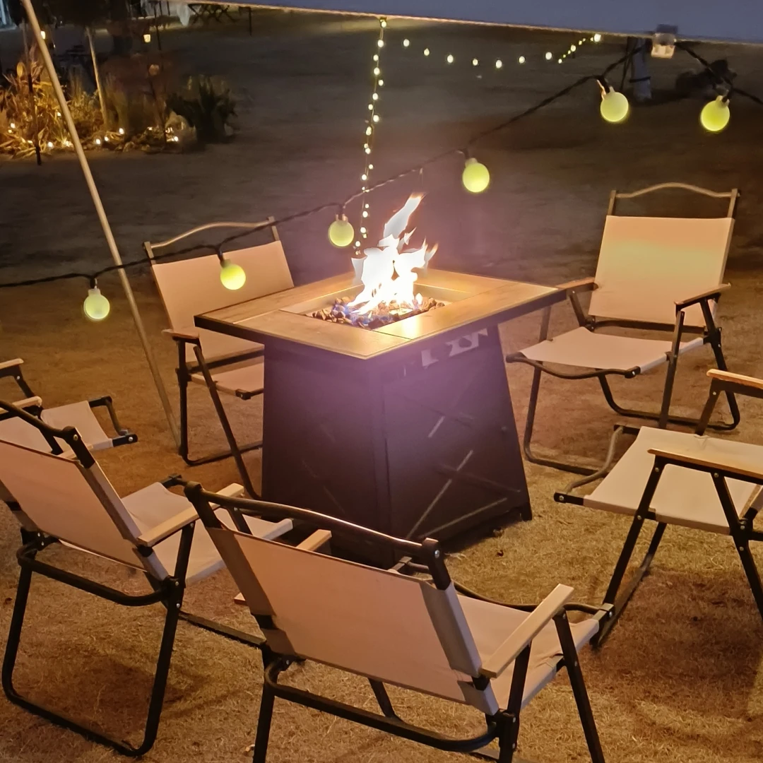 China Factory Seller Luxury Outdoor Fire Pit Table Smokeless Propane Butane Gas Patio Heaters Made Steel Ceramic Iron Heater