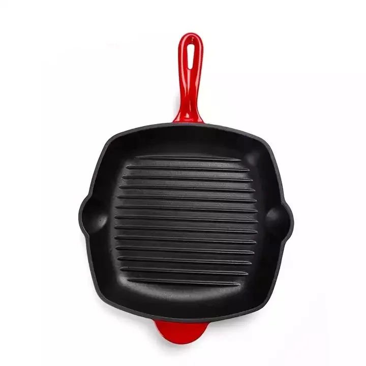 M-cooker High Quality Cookware 10 Inch Fry Pan Enameled Steak Grill Plate Cast Iron Skillet Non Stick Frying Pans for Cooking