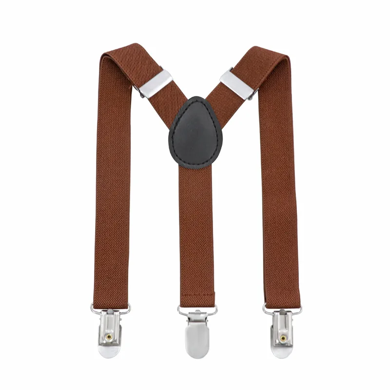 2024 Fashion Custom Y Shape Pure Color Elastic Suspender  For Kids