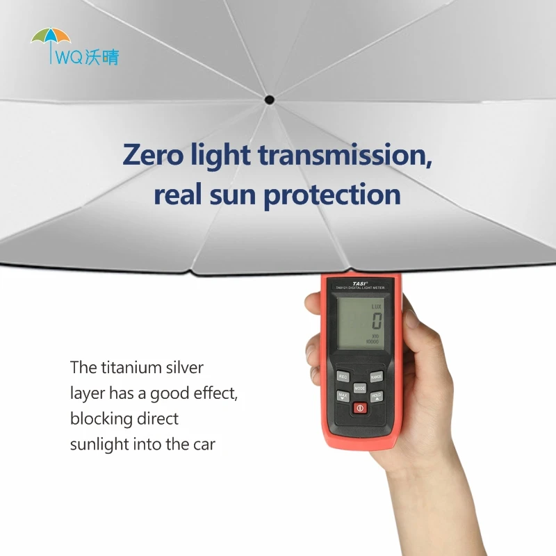 Custom Portable Car Sunshade Cover Windshield 3 Folding Sliver Coating car sun shade umbrella