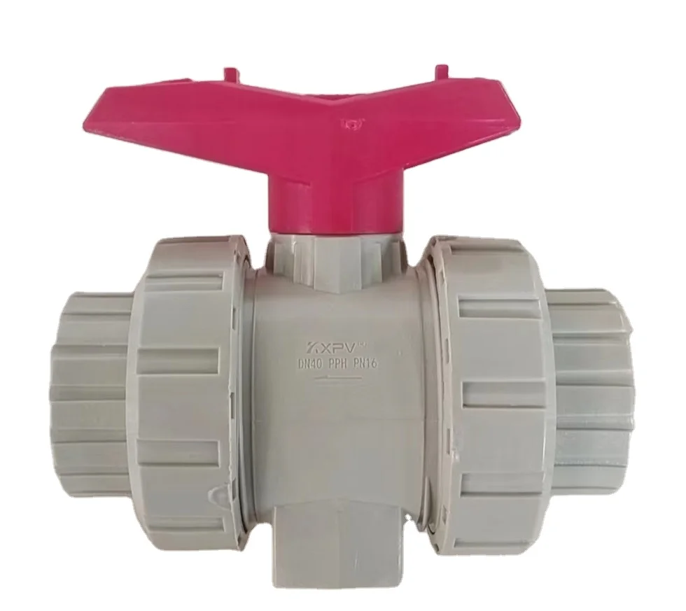 DN20 2 Way UPVC PVC True Union Plastic Ball Valve UPVC Double Union Ball Valve