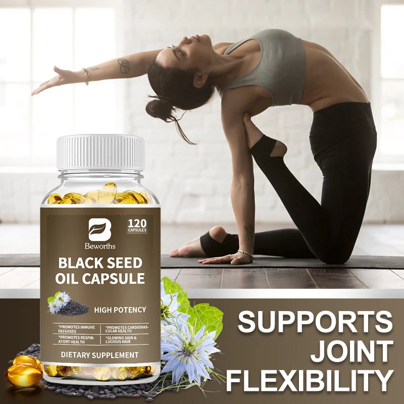 Beworths 120pcs Immune Support Supplement Black Cumin Seed Oil Black Seed Oil Softgel Capsule
