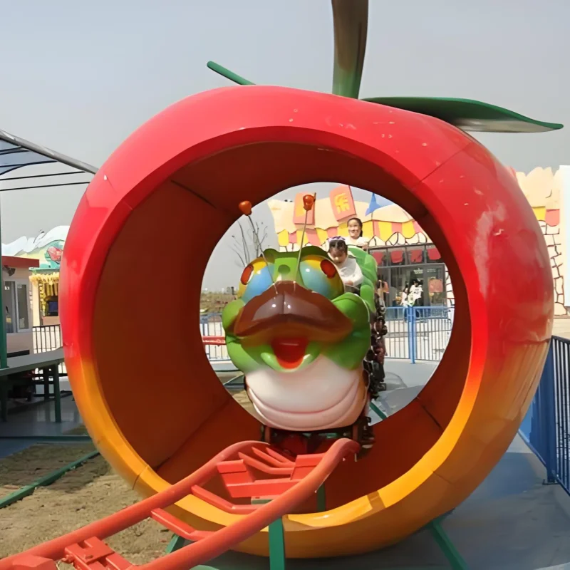 Carnival Rides Kids Small Fruit Worm Roller Coaster,  Amusement Park Mini Roller Coaster for Sale
