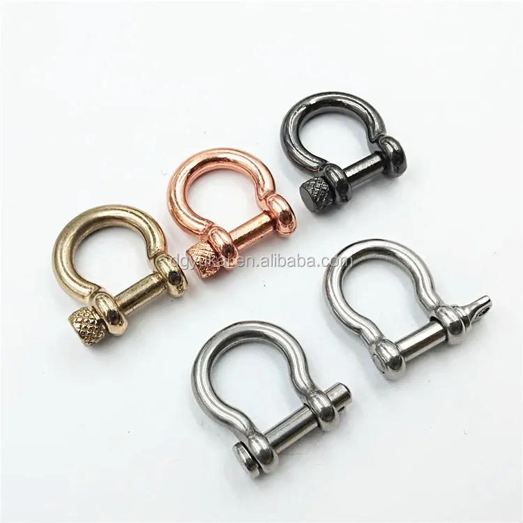 Yukai Wholesale Matt black Stainless steel adjustable shackle for paracord bracelet