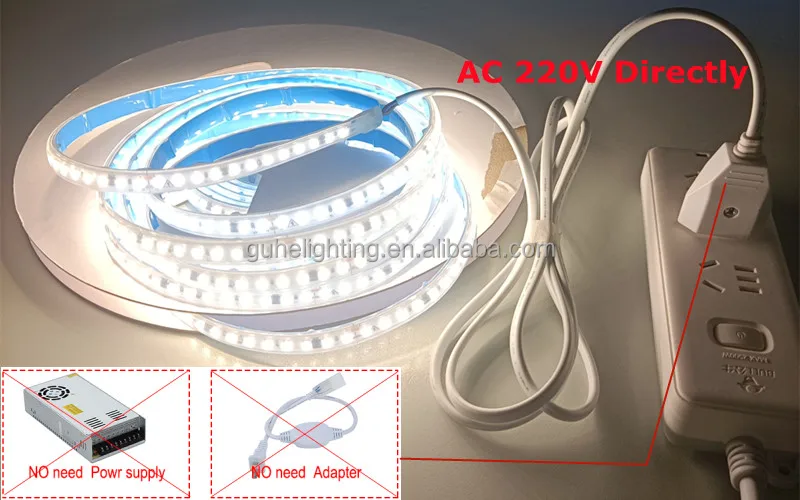 ac 220v led strip light smd2835 outdoor ip67 waterproof 10cm/cut 110v 230v led light strip with IC Design