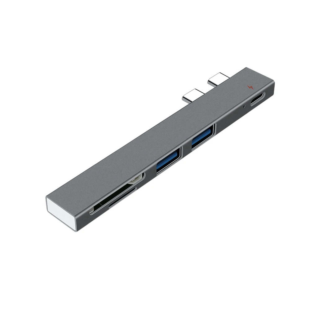 Hyperdrive 5 in 1 USB C HUB 2*USB Type C SD TF Card Reader PD Charger Adapter USB C Converter Compatible with iPad Pro