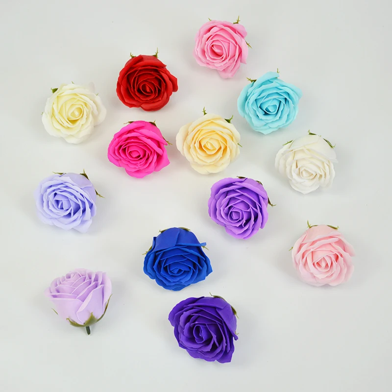 Wholesale high quality artificial soap 5 layers of rose flower heads for decorative gifts and decoration