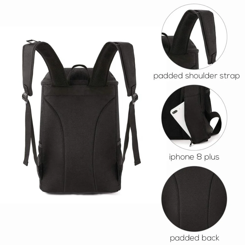 Travel Cooler Backpack Promotional Multifunction 600D Polyester Lunch Cooler  Bag Insulated Water Resistant Leakproof Cooler Bag