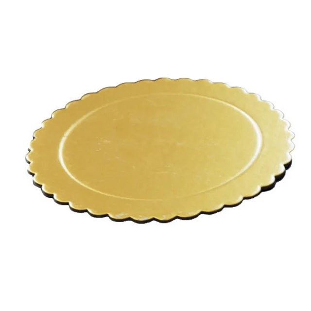 Compressed paper Sturdy Gold cake circle scalloped cake board
