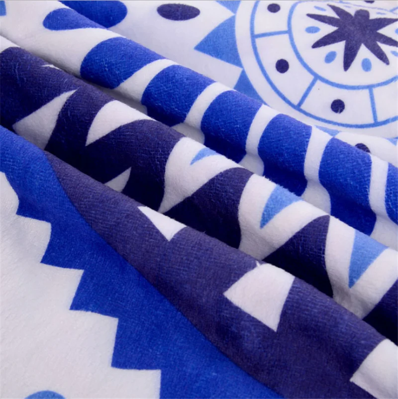 2024 150Cm Microfiber Sand Less Sandfree Tassel Towel Circle In Bulk Sand Free Customised Custom Wholesale Round Beach Towel