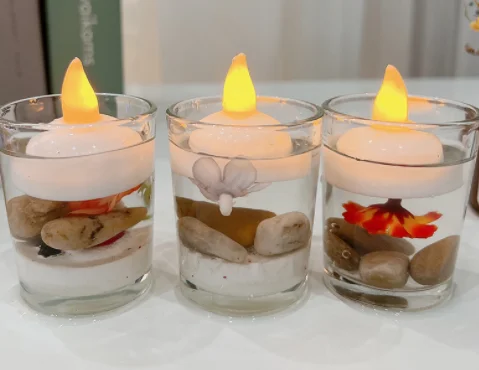 Free sample Waterproof Flameless Floating Led Electronic Candle Lamp Water Floating  Tea Light Candle