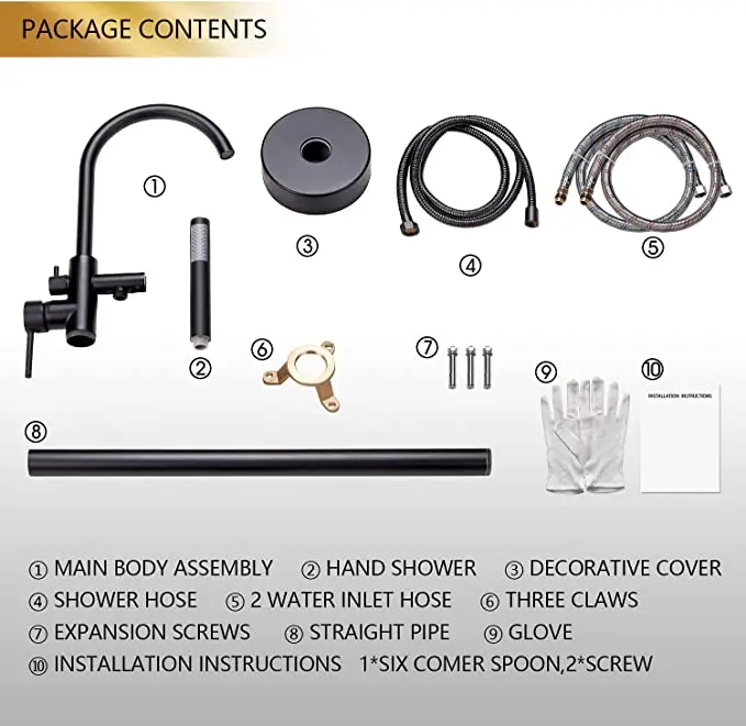 Freestanding Bathtub Faucet Tub Floor Mount Bathroom Faucets Brass Single Handle with Hand Shower High Flow Rate Max 6 GPM