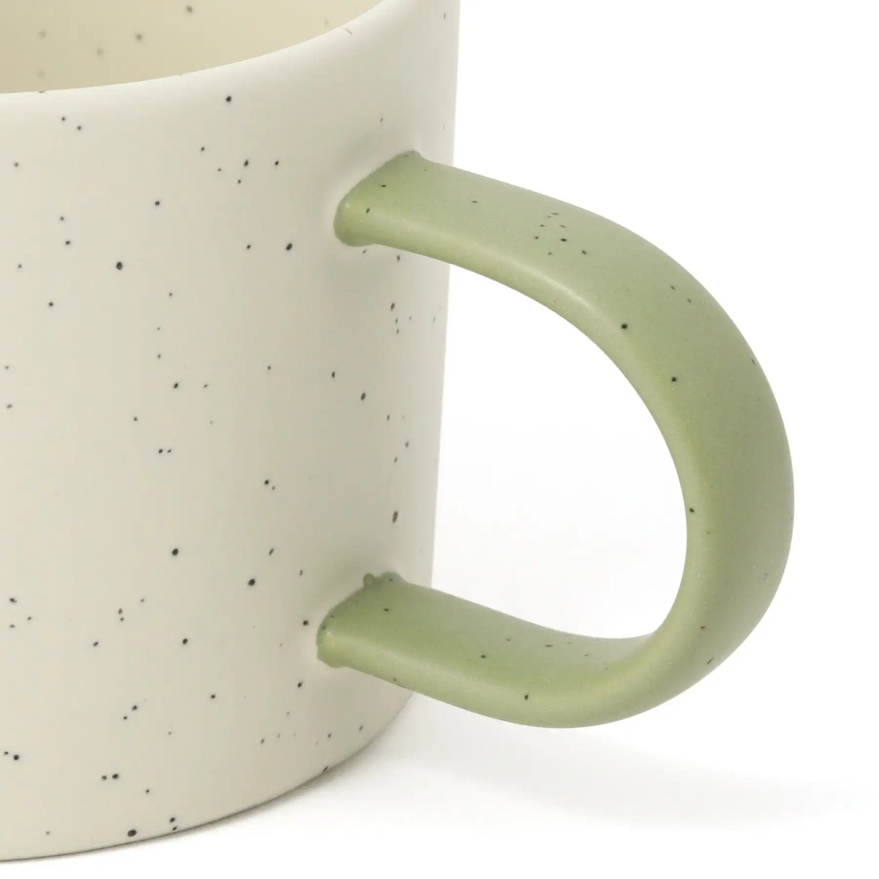 Cylinder shape speckled glaze high quality stoneware coffee tea set customizable ceramic cappuccino coffee mug for gift