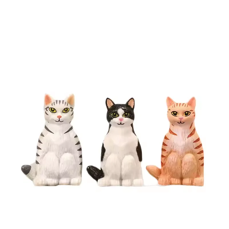6 PCS Squatting kitten Cartoon Funny Sitting Kitten Cats Figures Decoration Toys