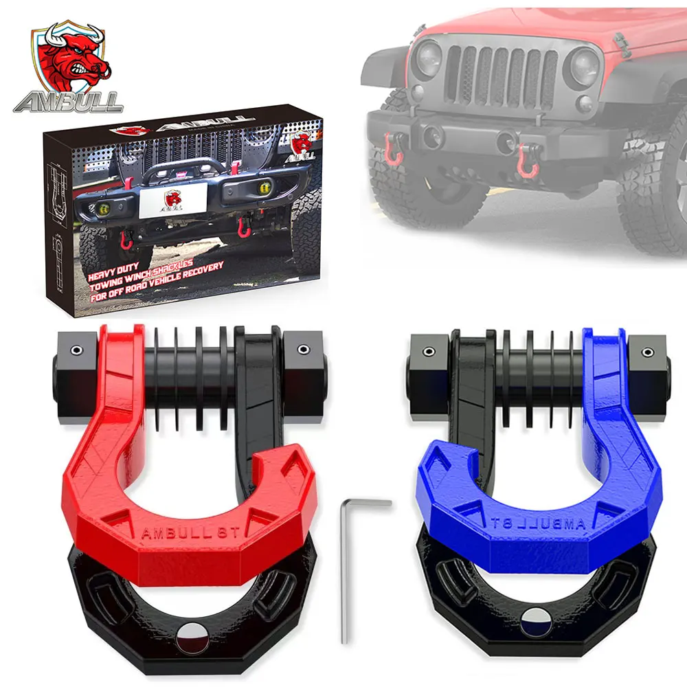 Ambull Best Selling Split Type 4x4 Car Trailer Truck Prolink Tow D Ring Tow Hook D-Rings Bow Shackle Hitch Receiver Recovery