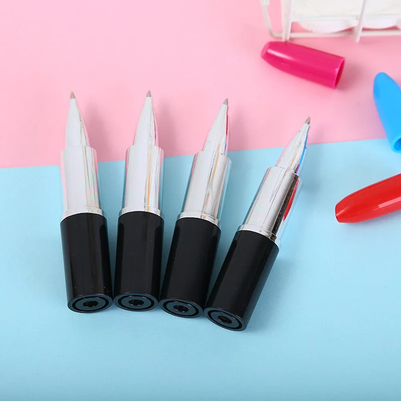 Cute Ballpoint Pen Creative Lipstick Pen for School Office Supplies Stationery Colored Ball Pens