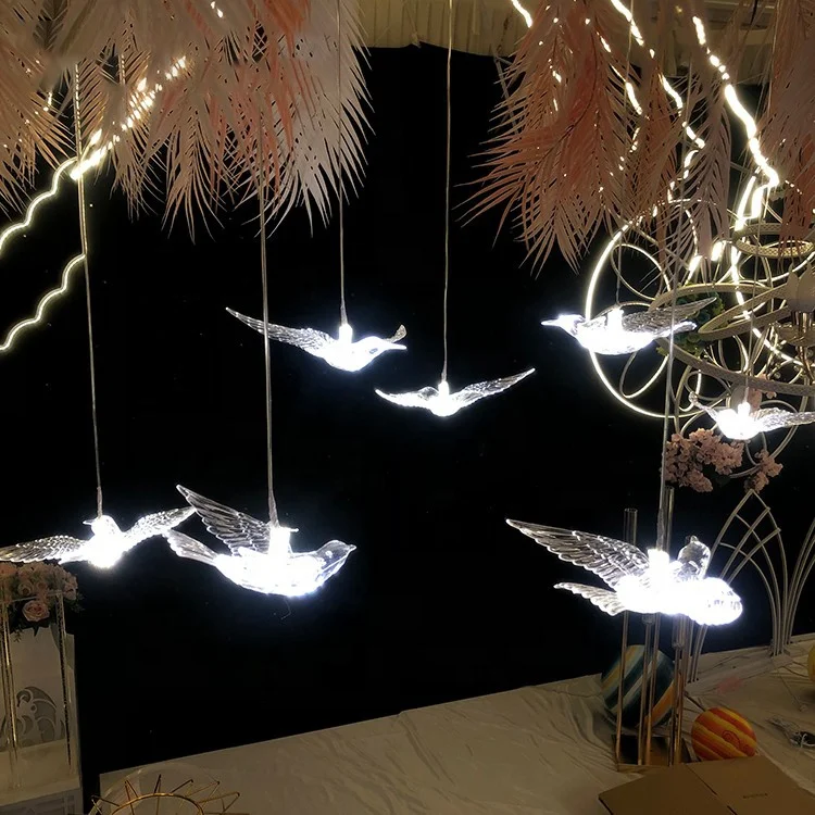 Украшения со светодиодной подсветкой Свадебная Подвесная лампа 10 светодиодный птица хрустальная люстра для окна Свадебные украшения