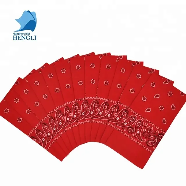 Soft 100% cotton fashion paisley red bandana head scarf multi use women scarf  bandana scarf