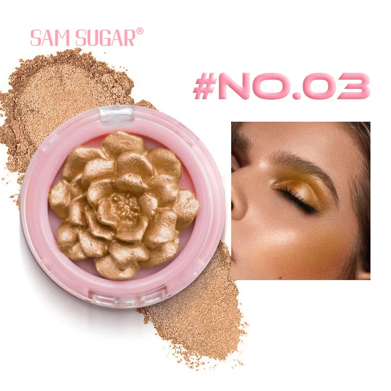 8 colors Flowers Shape Highlighter Palette Makeup Pigment Flash Highlighter Pressed Powder