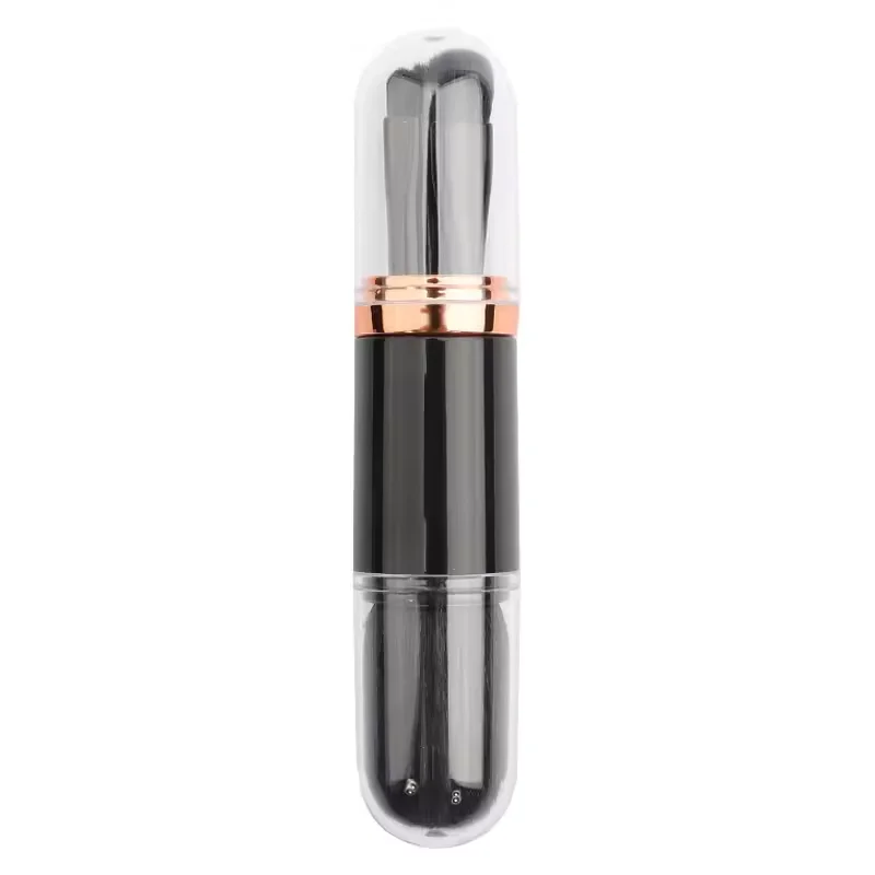 DailyQueen 4-In-1 Retractable Mini Makeup Brush Set Portable Travel Highlight Blooming White Eye Shadow Powder Brush