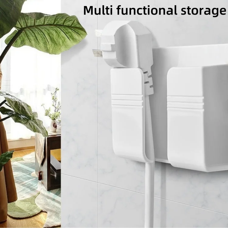 Cell Mobile Phone Accessories Mounted Storage Box Charger Hook Dock Remote Controls Plug Stand Holder Wall Mounted