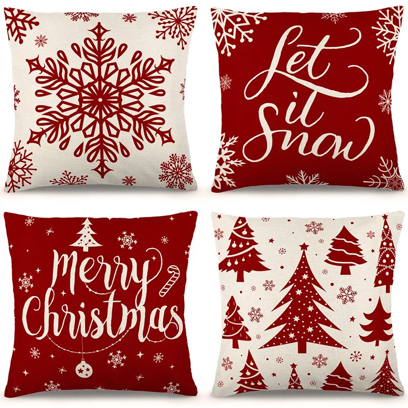 Christmas Pillowcase Sofa Living Room Pillow Cushion Wholesale Elk Snow Holiday Decoration Home 10 Linen Knitted Customizable