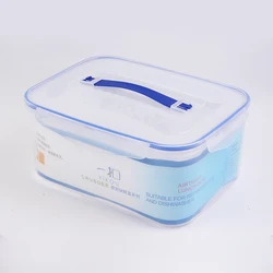 5800ml large capacity airtight storage box reusable microwave safe clear PP plastic food container with handle and snap lock