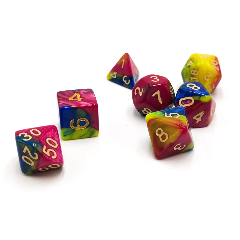 
Rainbow Color Polyhedral Dice Set 