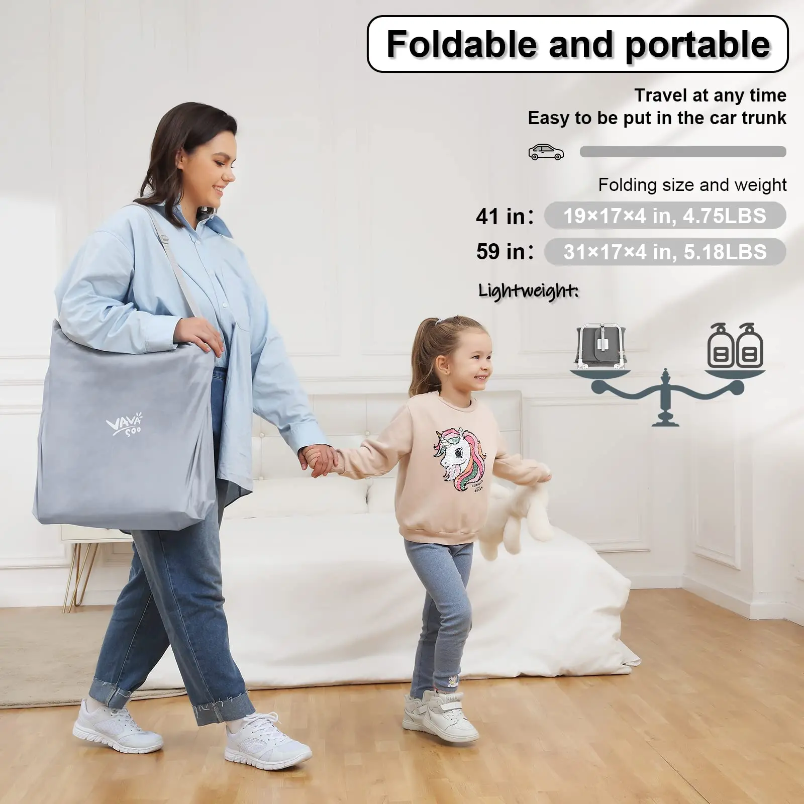 High Quality Portable Folding New Kids Cot Fence Crib Barrier Safety Baby Bed Rail Child Guard For Toddlers