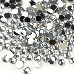 Bulk Package 2mm 3mm 4mm 5mm 6mm Transparent AB Crystals Flatback Strass Round Resin Rhinestones For Dress