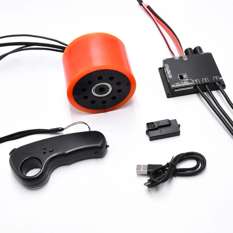 Freerchobby 1500W 83mm 90mm single hub motor kits with vesc 6 and remote controller for skateboard/scooter/robotic/machine