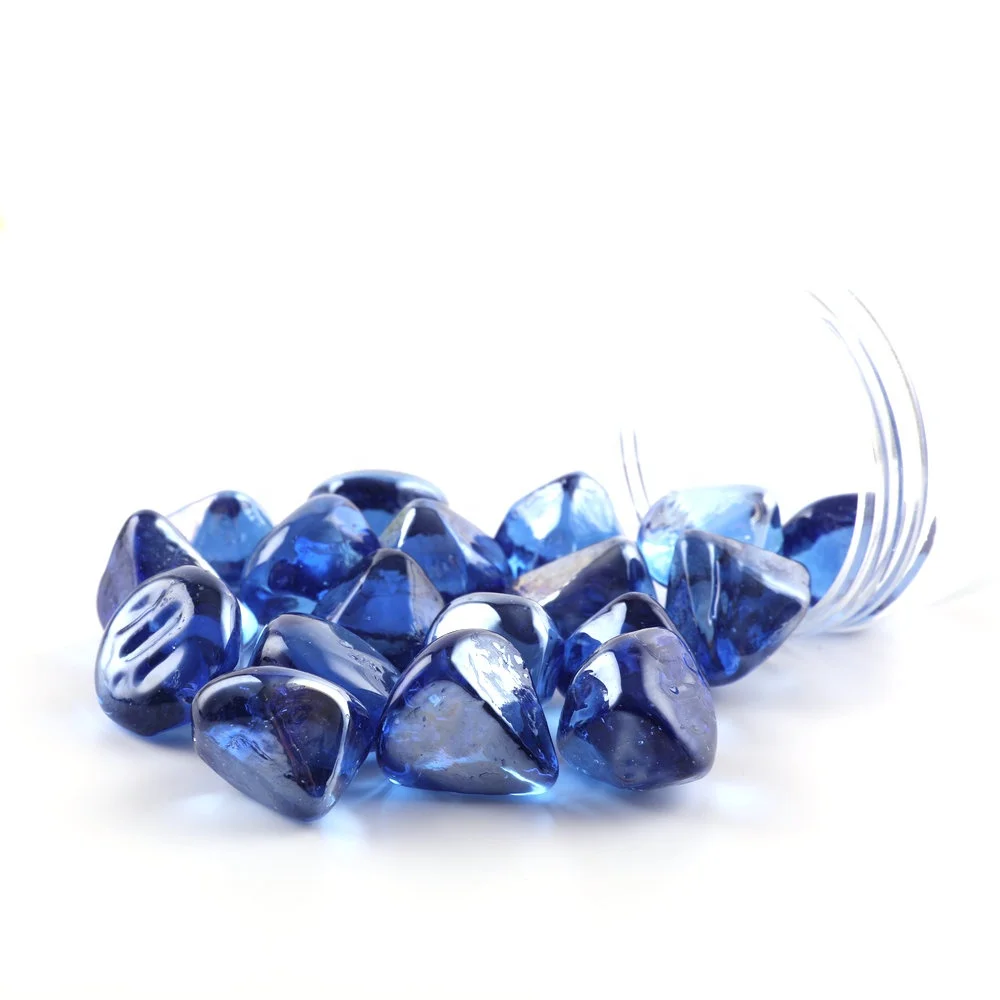 big discount 25mm diamond glass gems for firepit luster glass marble for landscaping wall treatment