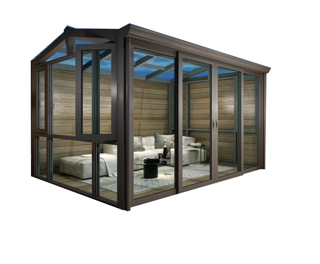 1/6 алюминиевая рамка для стеклянной комнаты передвижная комната prima sunroom сборная Выдвижная крыша Солнечная солнцезащитные очки