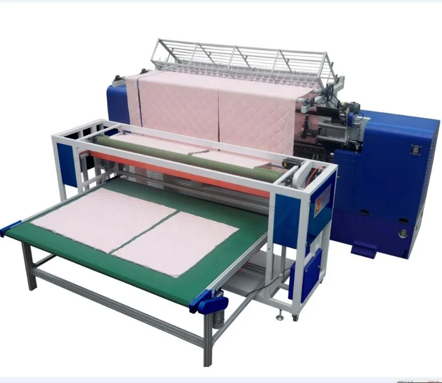Computerized multineedle quilting machine with edge cutting device quilt production line