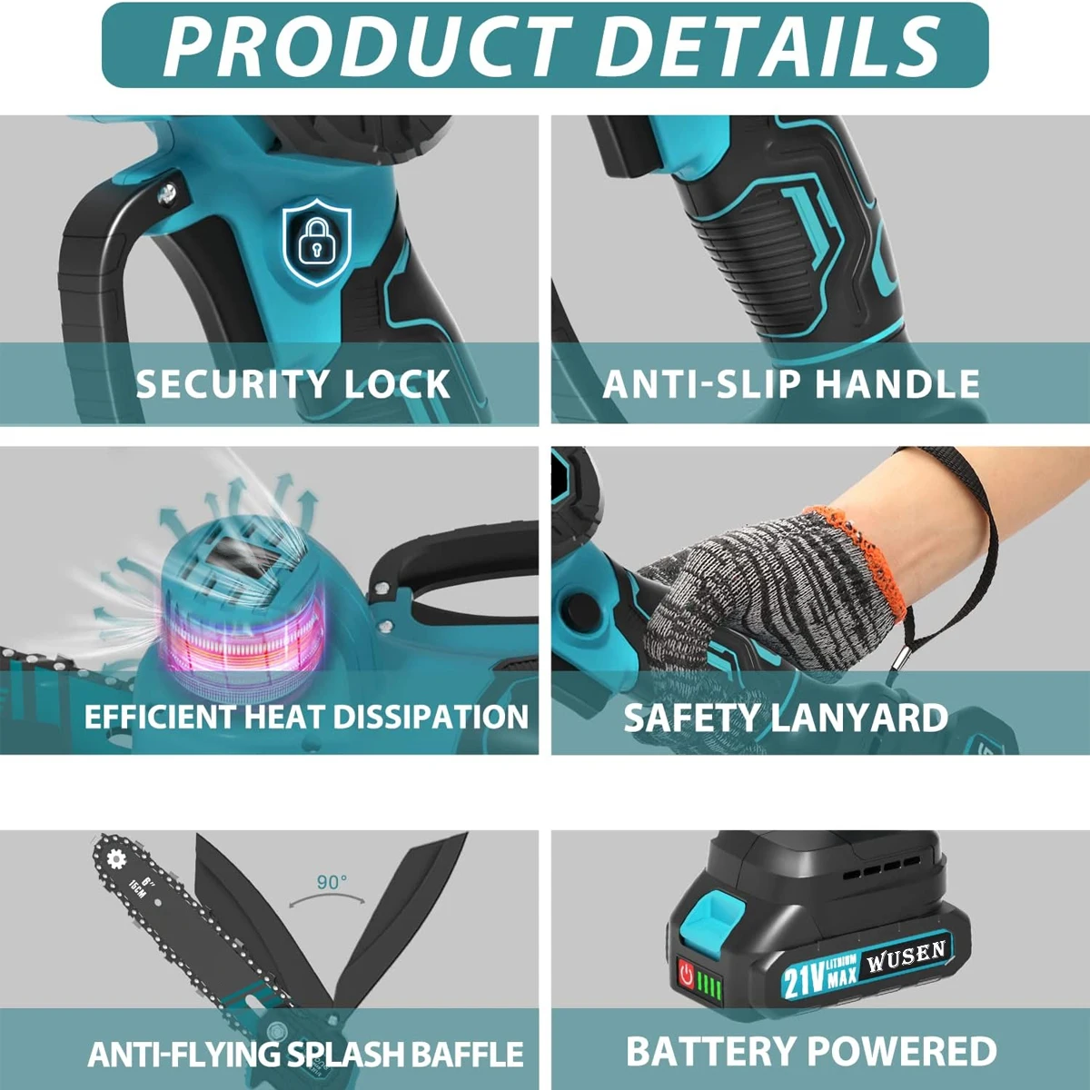 4inch+6inch two-in-one chainsaw chain saw machine price electric miniature mini electric chain saw with battery