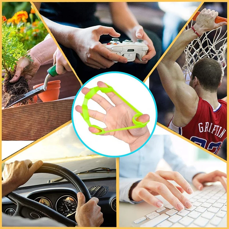 Wholesale 6.6lb 8.8lb 11lb Hand Grip Finger Extensor Puller Stretcher Resistance Bands Silicone Hand Finger Strength Trainer