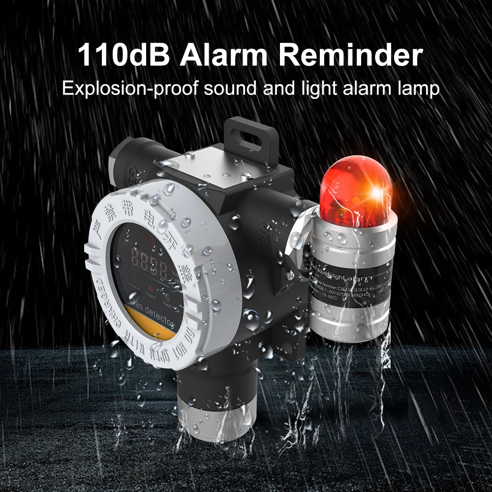 High Sensitive Fixed Single Gas Leak Detector Carbon Monoxide Alarm With Light And Led Display