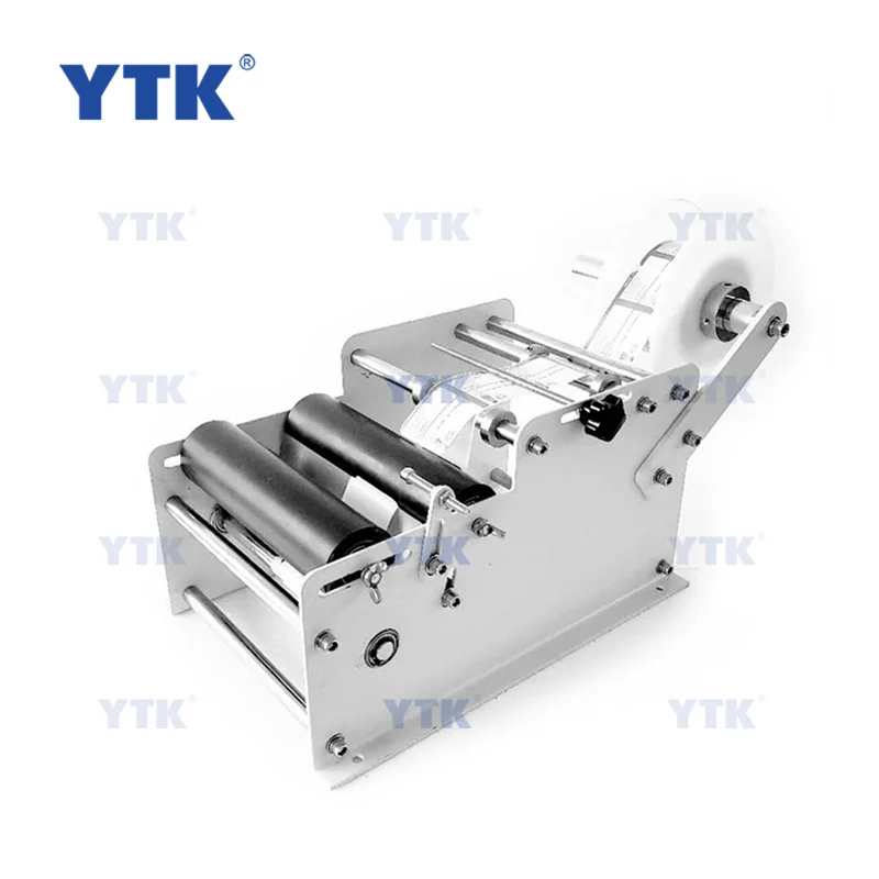YTK-L100 Manual Pet Glass Cosmetics Round Plastic Water Bottle Wine Tin Cans Label Applicator Labeling Machine